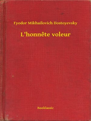 cover image of L'honnete voleur